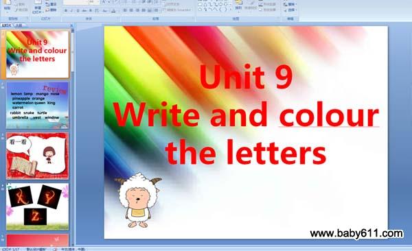 كӢZ(y)A(y)伉(j)unit9  Write and colour the lettersPPTn