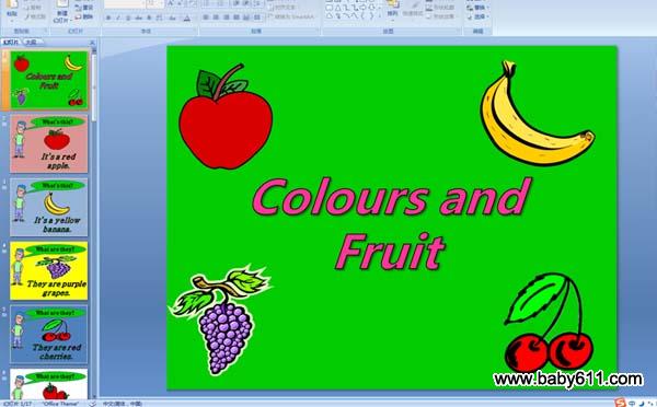 ׃@ӢZncolours and fruitsPPT