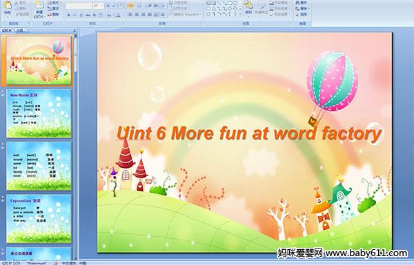 كӢZһUint 6 More fun at word factory PPTn