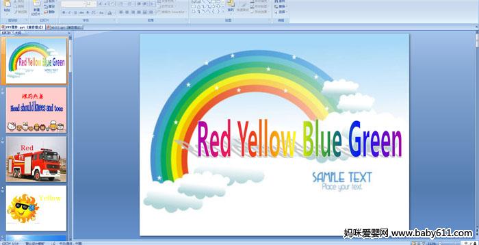 ׃@W(xu)ǰӢZRed Yellow Blue GreenPPTn